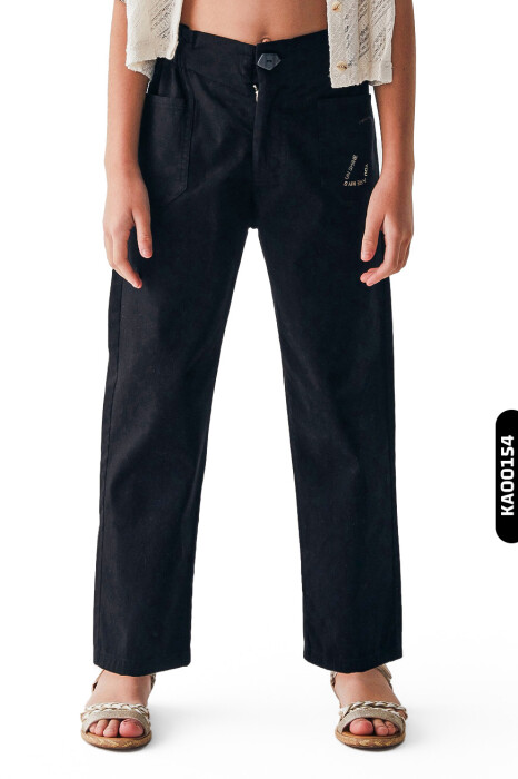 Kız Çocuk Pantolon 8-14 Yaş 56345 Siyah - 1