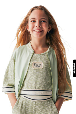 Kız Çocuk Ceket 8-14 Yaş 36302 Yeşil - 2