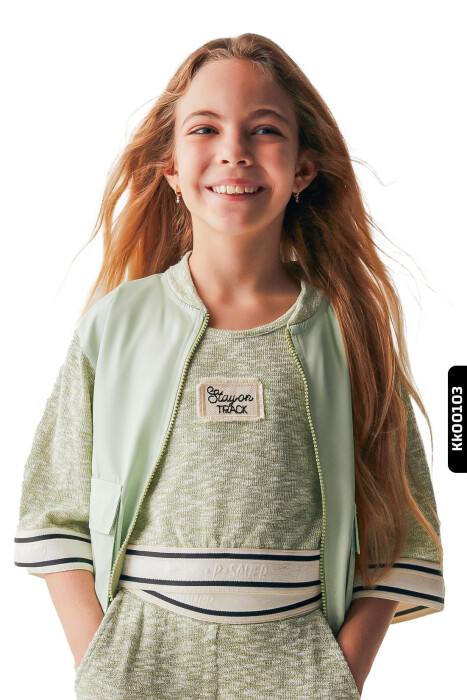 Kız Çocuk Ceket 8-14 Yaş 36302 Yeşil - 2