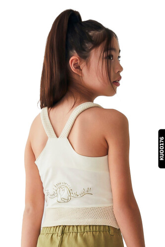 Kız Çocuk Bluz 8-14 Yaş 36391 Haki -- Krem * - 2