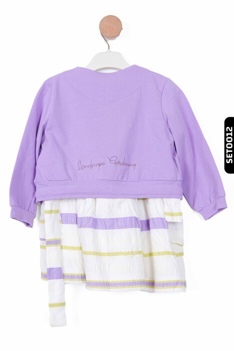 Düğmeli Yakalı Bomber Kalıplı Düz Renki Kız Çocuk Hırka 9Ay-4 Yaş 36619 Lila - 6