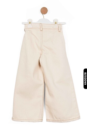 56715 بنطال بناتي بأكمام عريضة جيوب متناظرة بخصر عادي للأعمار 4-8 سنوات - 10