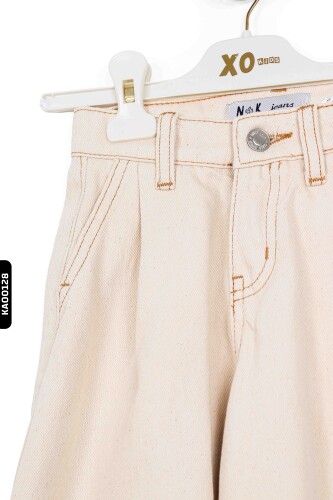 56715 بنطال بناتي بأكمام عريضة جيوب متناظرة بخصر عادي للأعمار 4-8 سنوات - 11