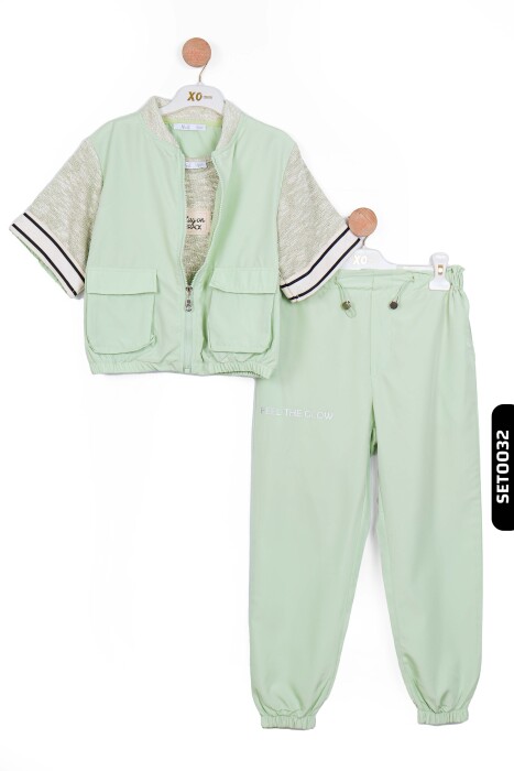 Kız Çocuk Ceket 8-14 Yaş 36302 Yeşil - 7