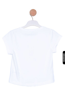 Dijital Baskılı Kristal Taş Baskılı T-Kollu Slim Fitli Kız Çocuk Tişört 8-14 36435 Ekru - Yeşil - 2