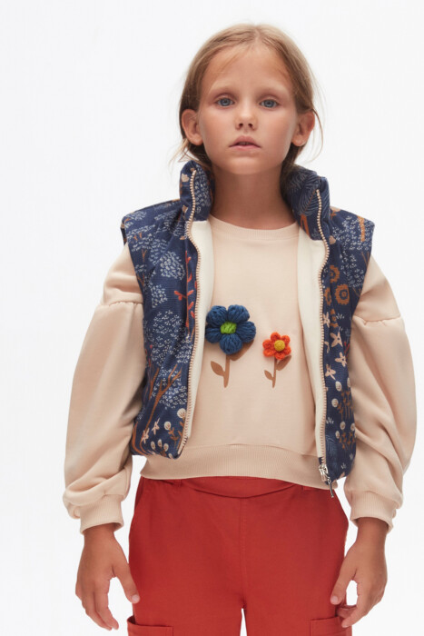 Kız Çocuk Yelek 4-8 Yaş 37508 İndigo - 2