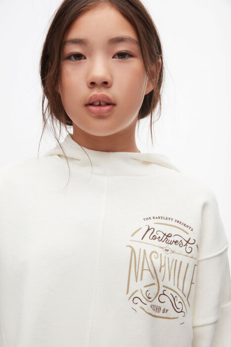 Kız Çocuk Sweatshirt 10-16 Yaş 37808 Ekru - 3