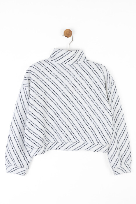 Kız Çocuk Hırka 8-14 Yaş 37328 Krem-Siyah - 6