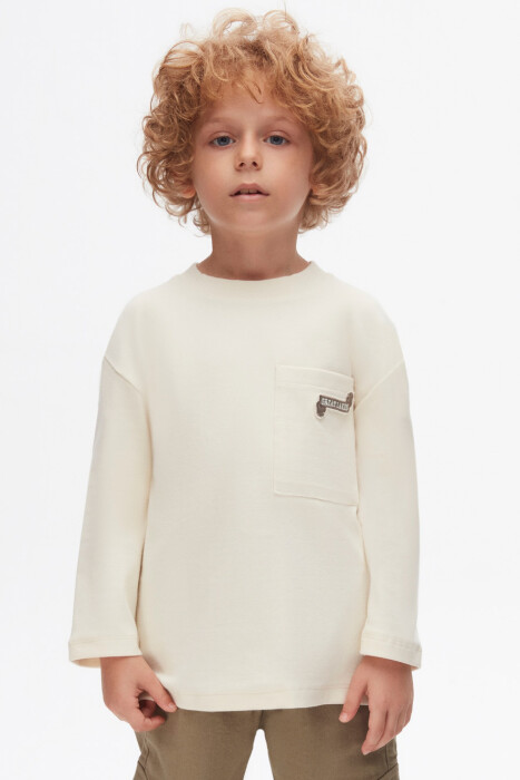 Erkek Çocuk Sweatshirt 4-8 Yaş 47509 Ekru - 1