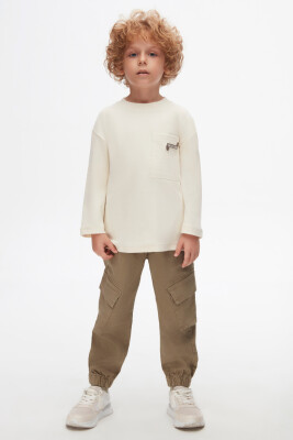 Erkek Çocuk Sweatshirt 4-8 Yaş 47509 Ekru - 4