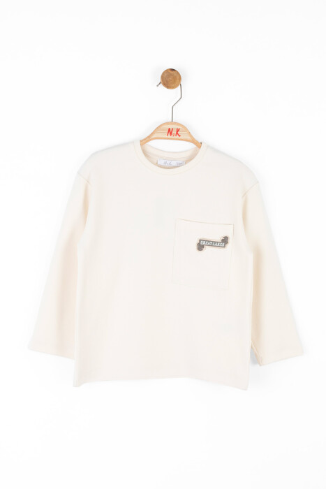 Erkek Çocuk Sweatshirt 4-8 Yaş 47509 Ekru - 5