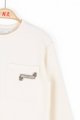 Erkek Çocuk Sweatshirt 4-8 Yaş 47509 Ekru - 6