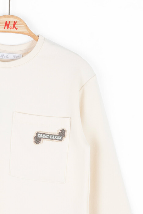 Erkek Çocuk Sweatshirt 4-8 Yaş 47509 Ekru - 6