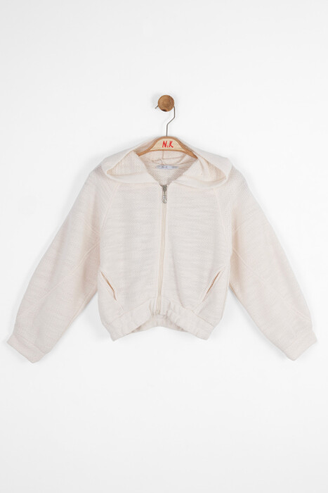 Kız Çocuk Hırka 8-14 Yaş 37306 Krem - 1