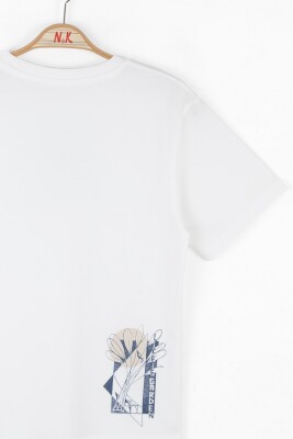 Erkek Çocuk Tişort 8-14 Yaş 48349 Ekru - 3