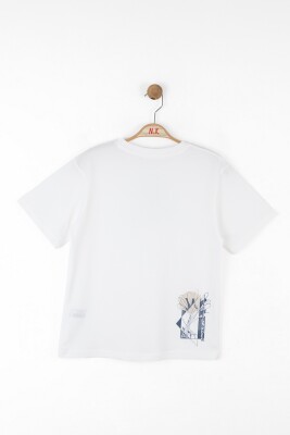 Erkek Çocuk Tişort 8-14 Yaş 48349 Ekru - 4