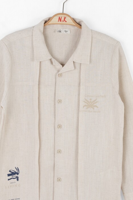 Erkek Çocuk Gömlek 8-14 Yaş 48350 Krem - 2