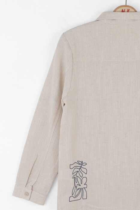 Erkek Çocuk Gömlek 8-14 Yaş 48350 Krem - 3