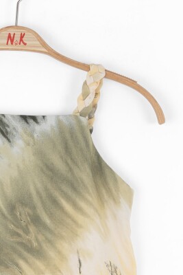 Kız Çocuk Askılı Bluz 8-14 Yaş 38304 Haki - 3