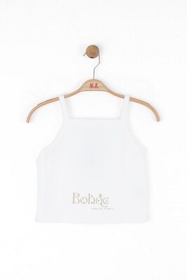 Kız Çocuk Askılı Bluz 10-16 Yaş 38822 Ekru - NK KİDS