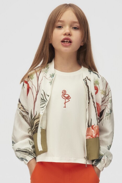 Kız Çocuk Hırka 4-8 Yaş 38529 Ekru - Coral - 1