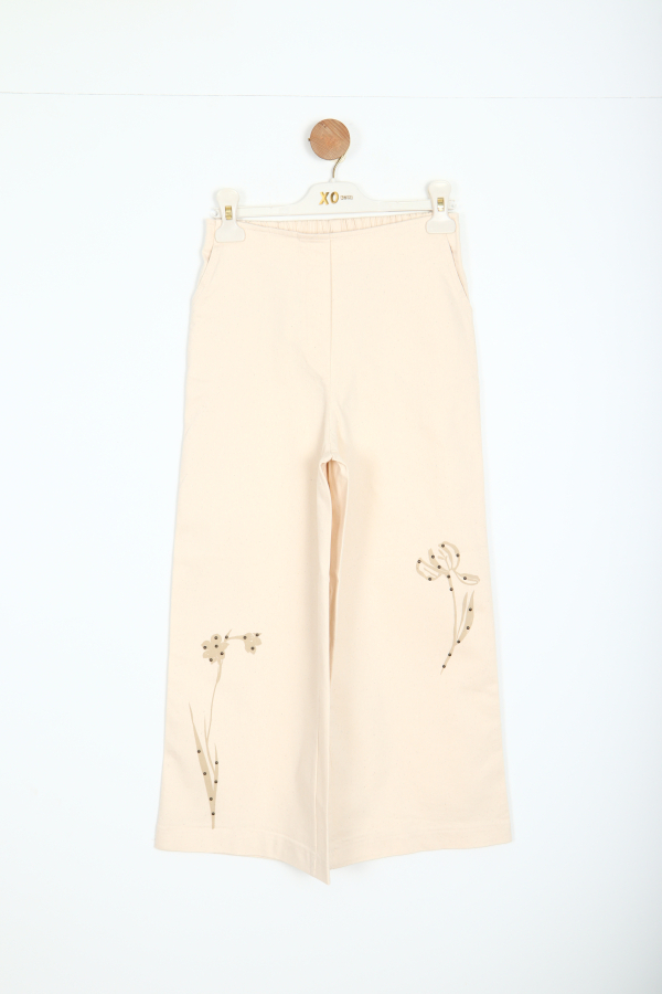 Kız Çocuk Pantolon 8-14 Yaş 58355 Krem - 1