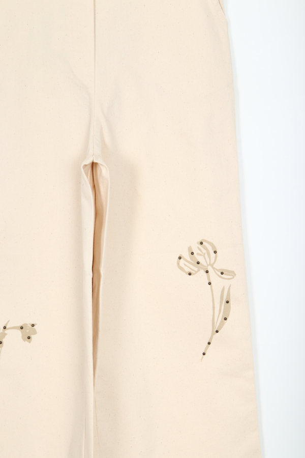 Kız Çocuk Pantolon 8-14 Yaş 58355 Krem - 2