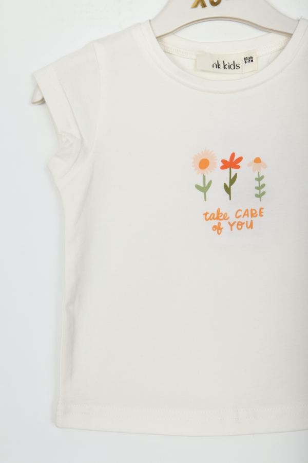 Kız Çocuk Tişort 1-4 Yaş 38602 Ekru - 2