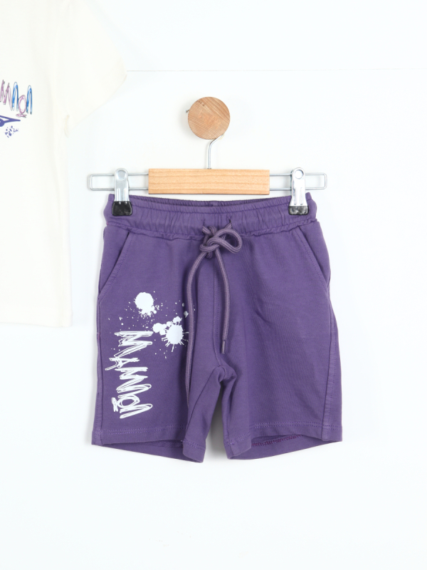 Erkek Çocuk Kombin Takmı 1-4 Yaş SET0325 Mor - 2