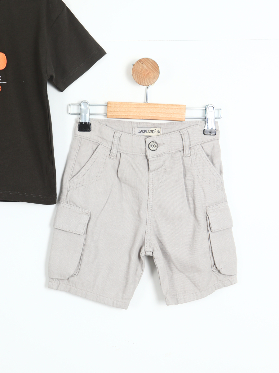 Erkek Çocuk Kombin Takmı 1-4 Yaş SET0327 Gri - 3