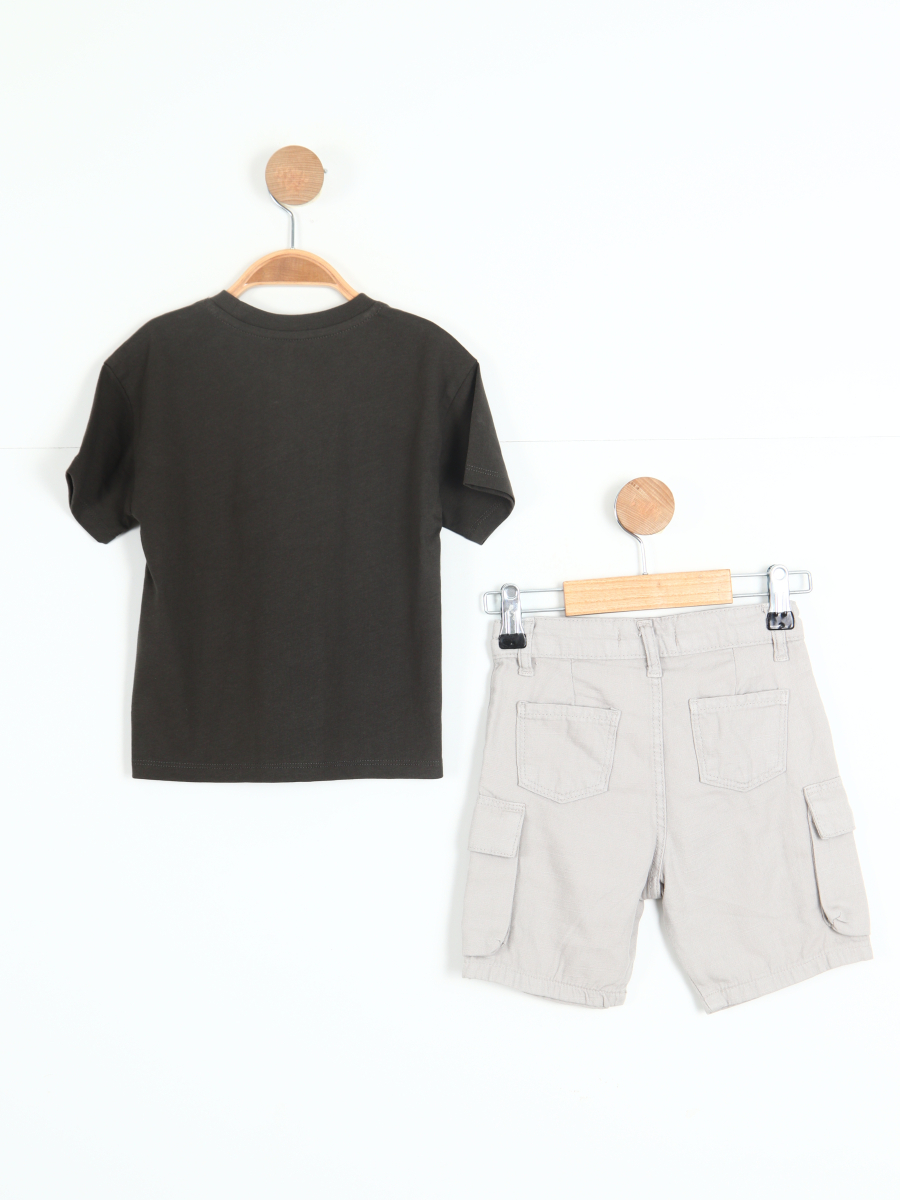 Erkek Çocuk Kombin Takmı 1-4 Yaş SET0327 Gri - 4