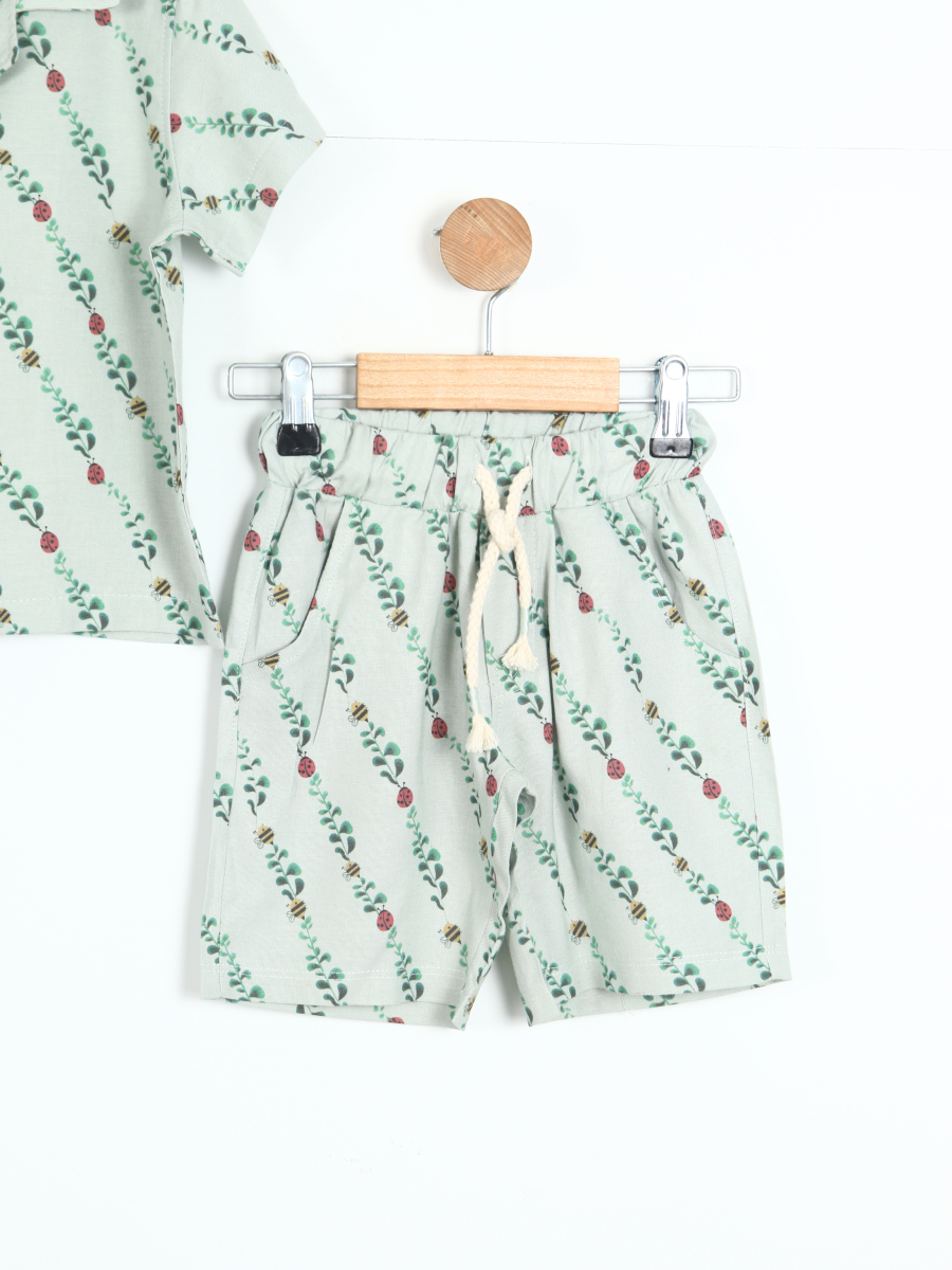 Erkek Çocuk Kombin Takmı 1-5 Yaş SET0328 Çiçekli - 2