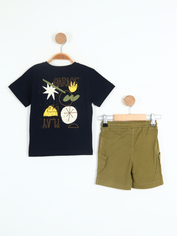 Erkek Çocuk Kombin Takmı 9 AY - 4 Yaş SET0329 Haki - 4