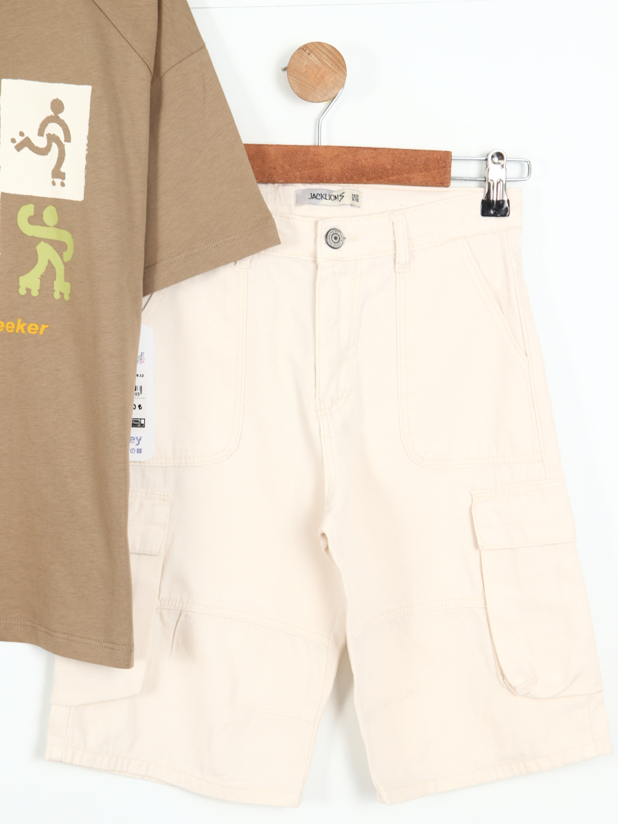 Erkek Çocuk Kombin Takmı 9-13 Yaş SET0336 Kahverengi - 2