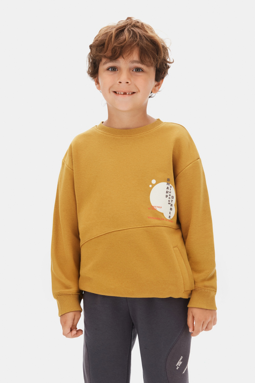Erkek Çocuk Swaetşirt 4-8 Yaş 49509 Hardal - 1