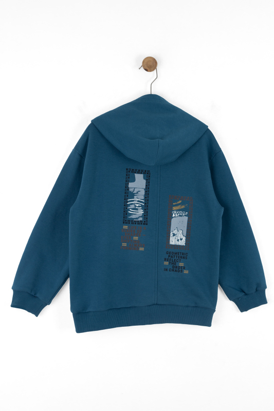 Erkek Çocuk Swaetşirt 8-14 Yaş 49306 Mavi - 3