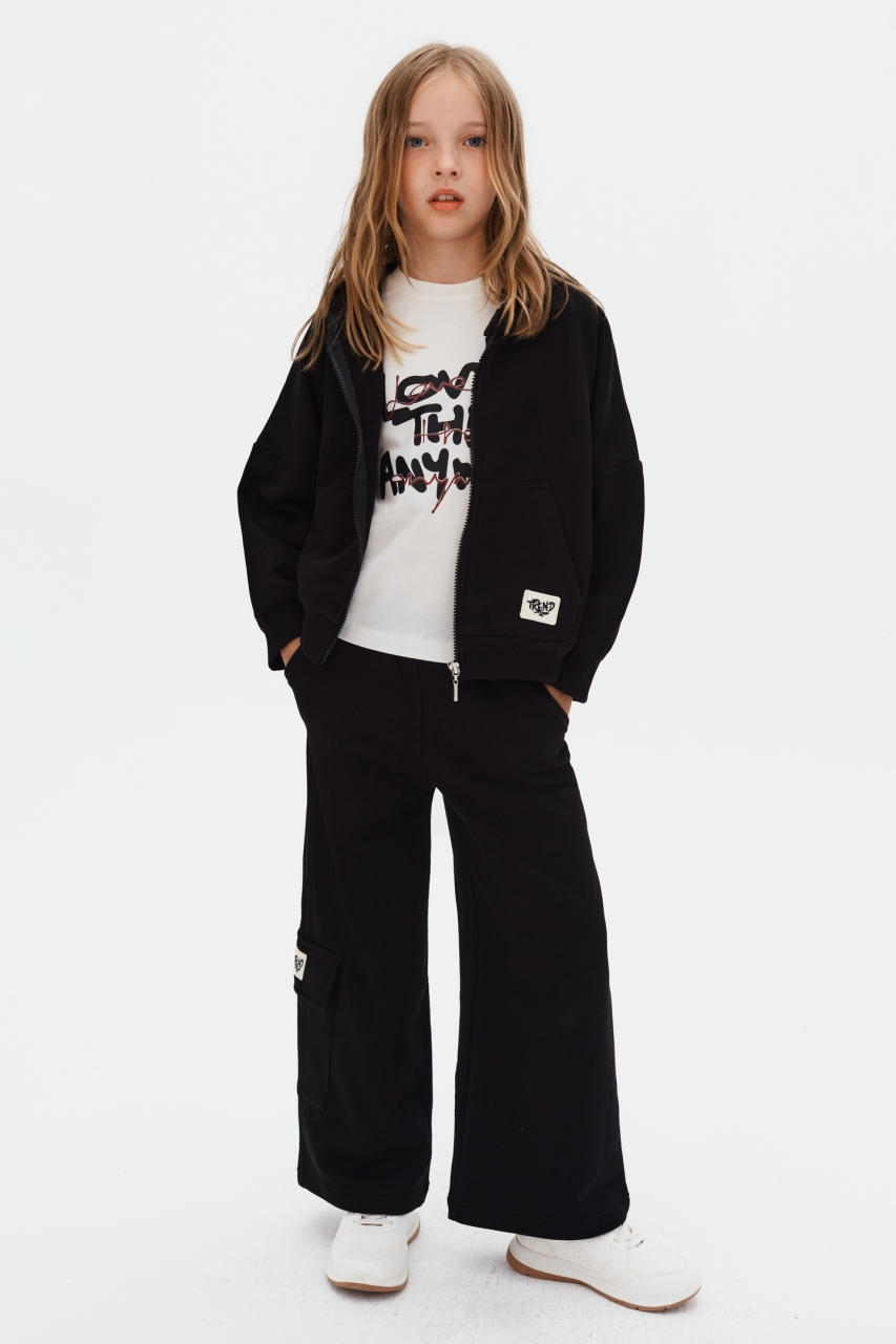 Kız Çocuk Eşofman Takım 8-14 Yaş 19302 Siyah - 1