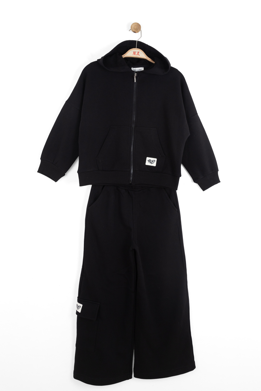 Kız Çocuk Eşofman Takım 8-14 Yaş 19302 Siyah - 3