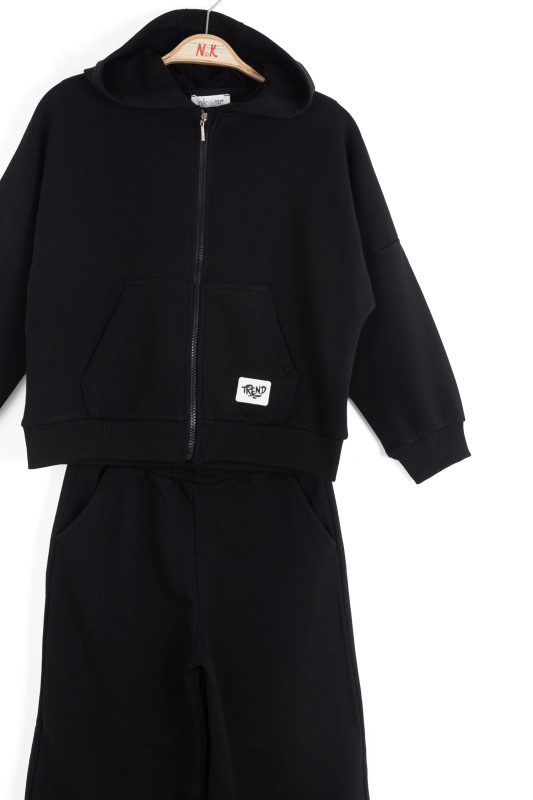 Kız Çocuk Eşofman Takım 8-14 Yaş 19302 Siyah - 5