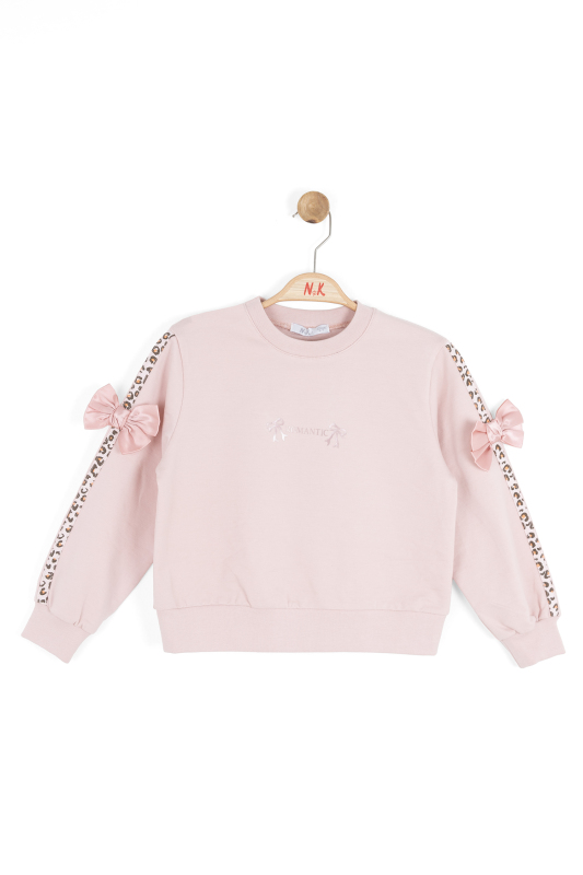 Kız Çocuk Sweatşirt 4-8 Yaş 39516 Pudra 