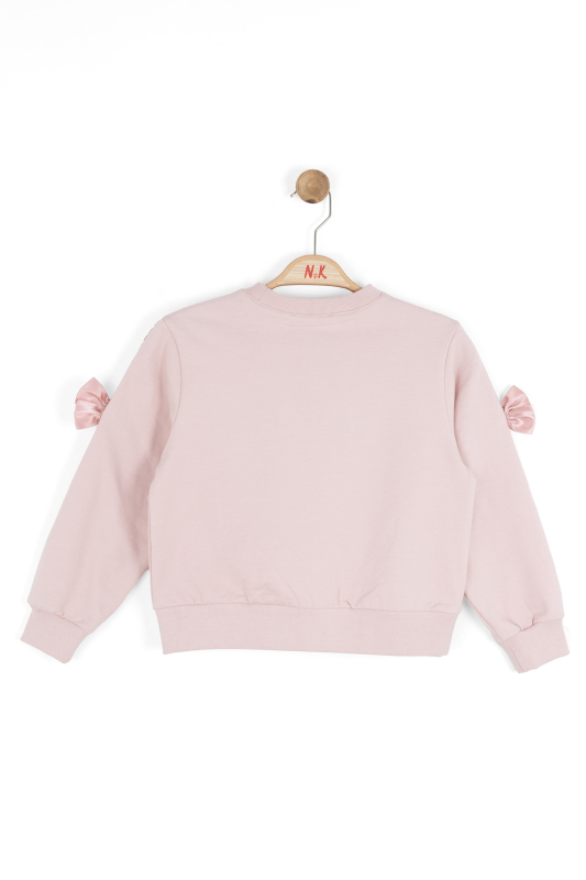 Kız Çocuk Sweatşirt 4-8 Yaş 39516 Pudra - 2