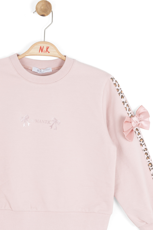 Kız Çocuk Sweatşirt 4-8 Yaş 39516 Pudra - 3
