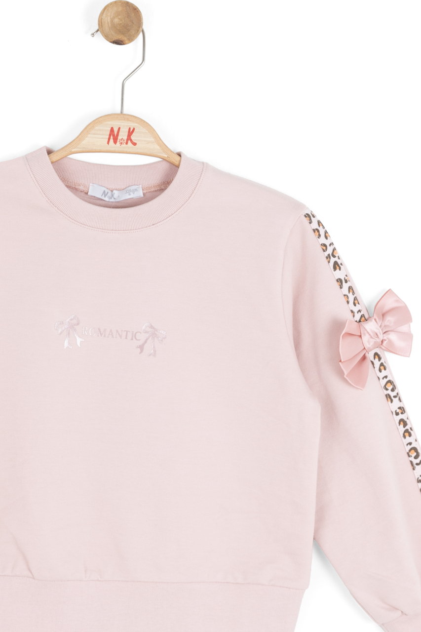 Kız Çocuk Sweatşirt 4-8 Yaş 39516 Pudra - 3