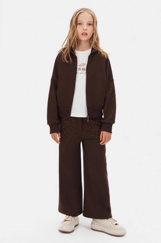 Kız Çocuk Eşofman Takım 8-14 Yaş 19307 Kahve - NK KİDS