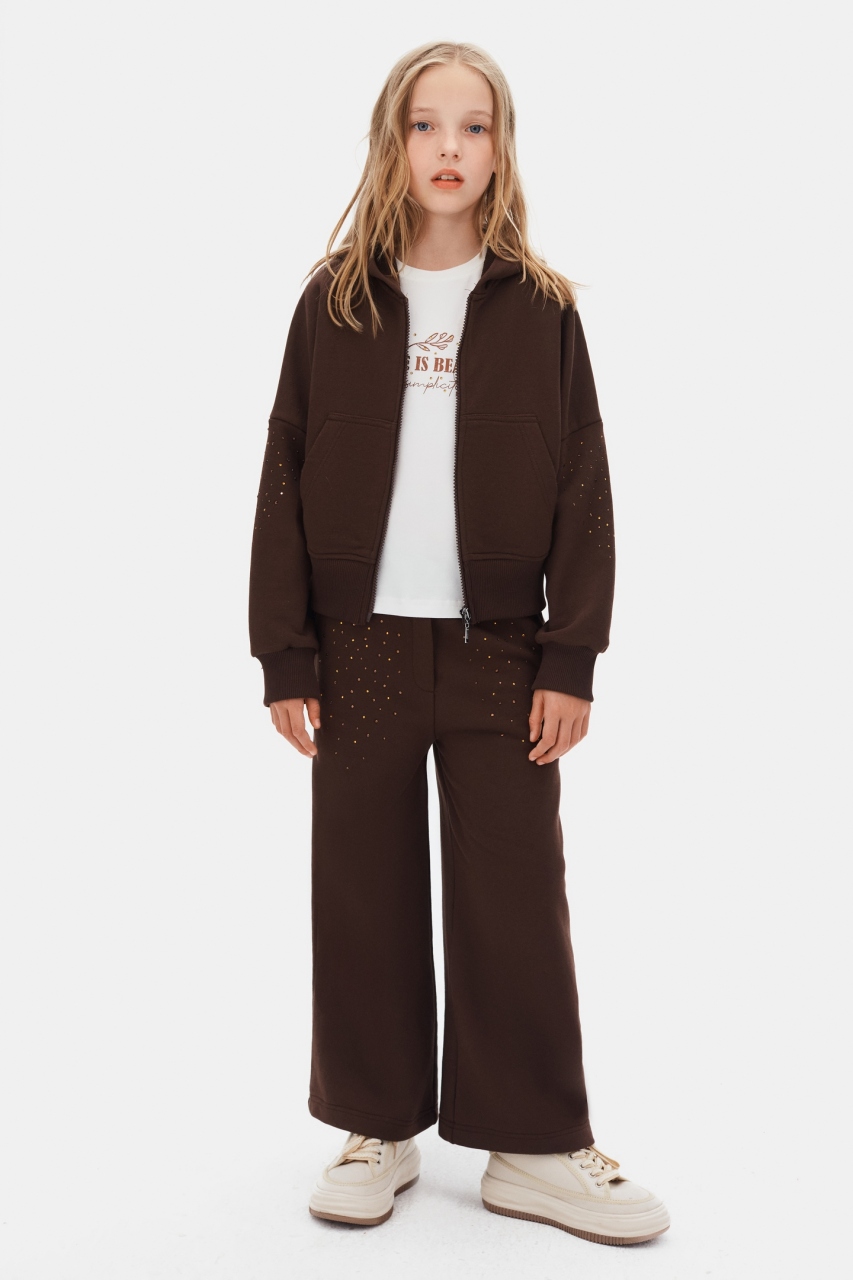 Kız Çocuk Eşofman Takım 8-14 Yaş 19307 Kahve - 1