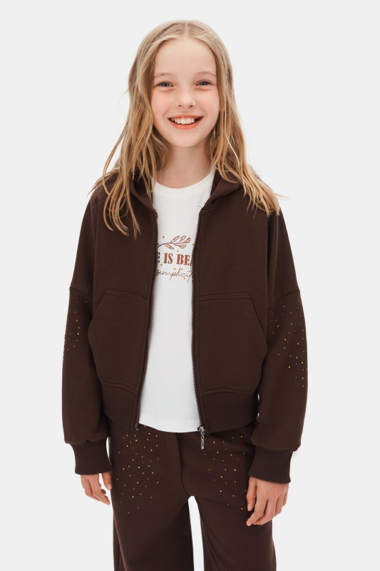 Kız Çocuk Eşofman Takım 8-14 Yaş 19307 Kahve - 3