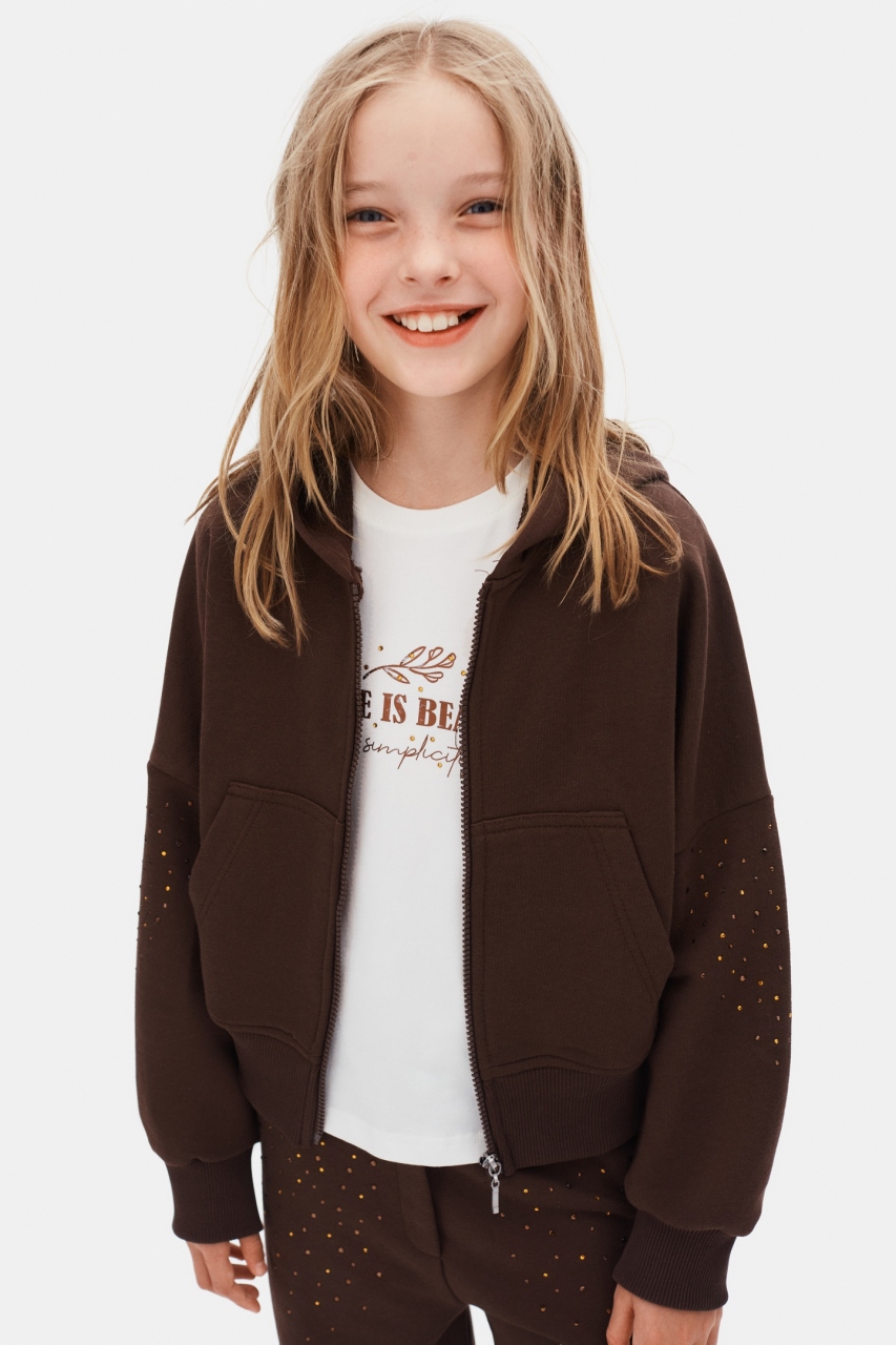 Kız Çocuk Eşofman Takım 8-14 Yaş 19307 Kahve - 4