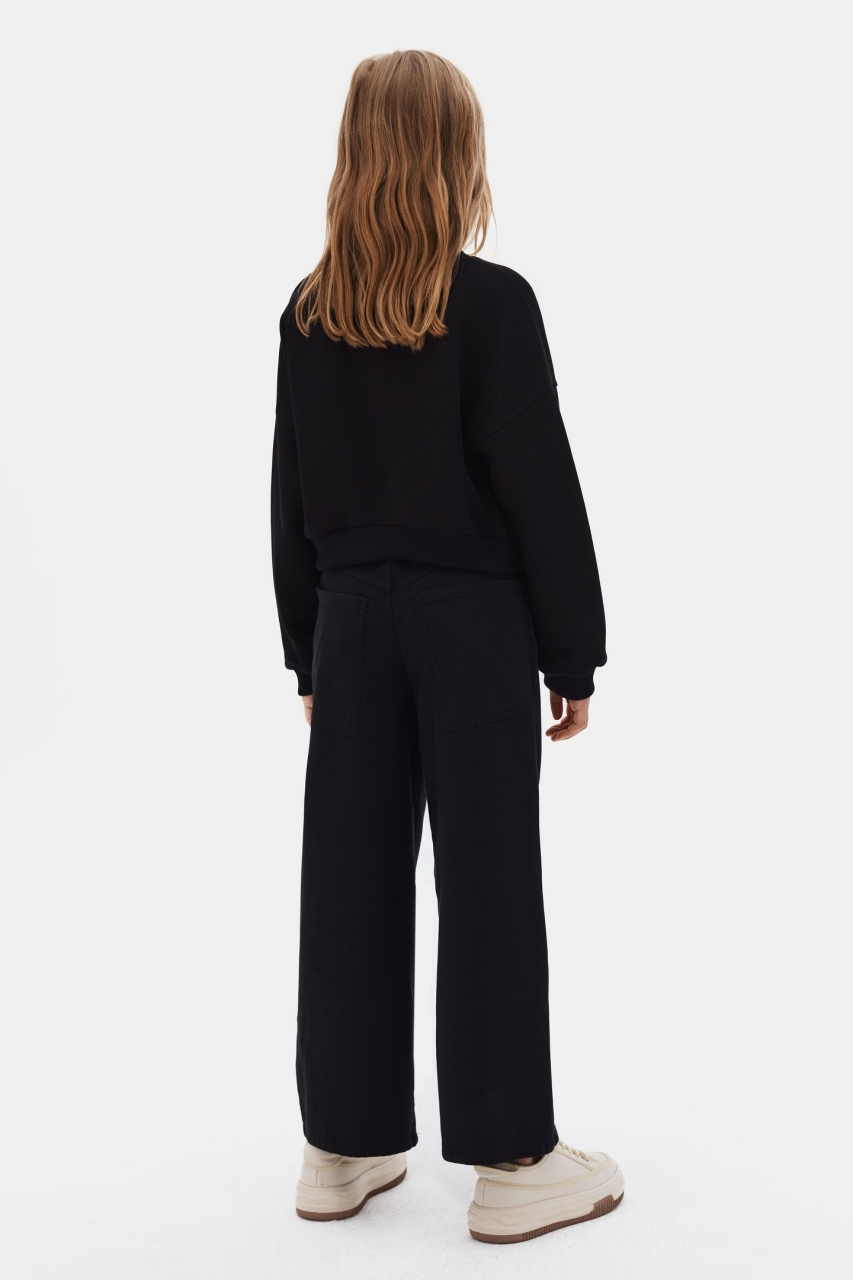 Kız Çocuk Pantolon 8-14 Yaş 59317 Siyah - 4