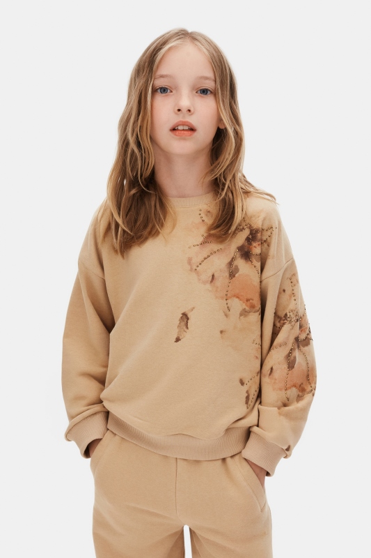 Kız Çocuk Eşofman Takım 8-14 Yaş 19304 Bej - 3