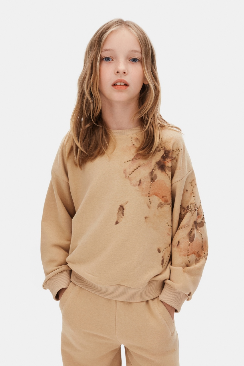 Kız Çocuk Eşofman Takım 8-14 Yaş 19304 Bej - 3